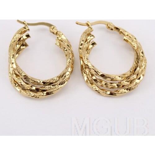 New 2021 6mm line width 25mm New line 3 colors Leisure sport Womens stainless steel jewelry birthday gift earrings LH967