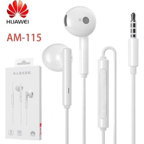 Original Huawei Earphone HUAWEI AM115 Headset Mic 3.5mm for HUAWEI P7 P8 P9 Lite P10 Plus Honor 5X 6X Mate 7 8 9 smartphone
