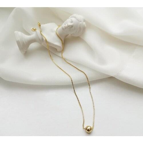 SRCOI Simple Small Round Beans Necklaces Chokers For Women Thin Chain Mini Balls Pendant Clavicle Necklaces Party Fashion Gifts