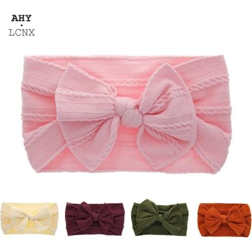Cute Bow Retro Baby Headband Girls Turban Spring Infant Hat Elastic Toddler Newborn Cap Bonnet Headwrap Kids Beanies Hair Band