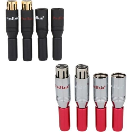 Preffair Hifi Microphone audio XLR Plug Gold plated 3 pins Male and Female XLR Plug Adapter for Diy Audio Socket Audio Connector