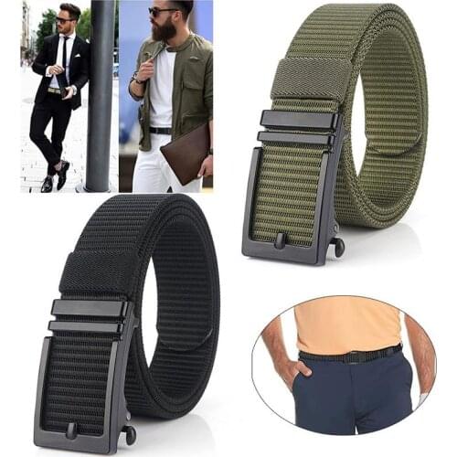 Tactical Army Belt Alloy Automatic Buckle Nylon Belt Suitable For Golf and Mountain Climbing Outdoor Safety Quick Drying Belt