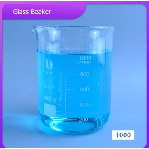 1000ml Low Form Beaker Chemistry Laboratory Borosilicate Glass Transparent Beaker Thickened with spout 1PC