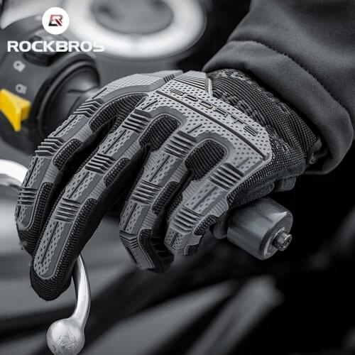 Size Chart 1st) ROCKBROS Shockproof Motorcycle gloves SBR 6mm Thickened Pad Breathable GEL Windproof Men Women Full Finger Bike