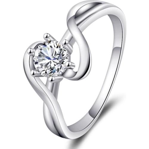 UUNCIO 2020 new South Korea Popular Ornament Classic Versatile Six-claw Zircon Ring Love Token Ring