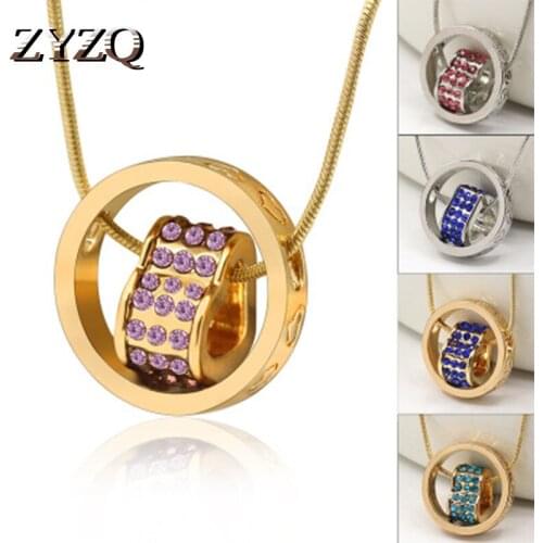 ZYZQ Personality Micro Paved Heart Shaped Necklace Cute Birthday Gift For Girlfriend Hot Selling Double Layered Necklace Hot