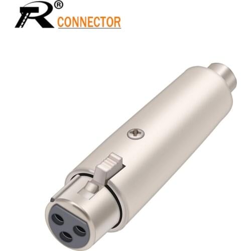 10pcs/lot RCA Male Plug to 3 Pin XLR Female Metal Silver Socket Audio Speaker Adapter Stereo Microphone Adapter connector