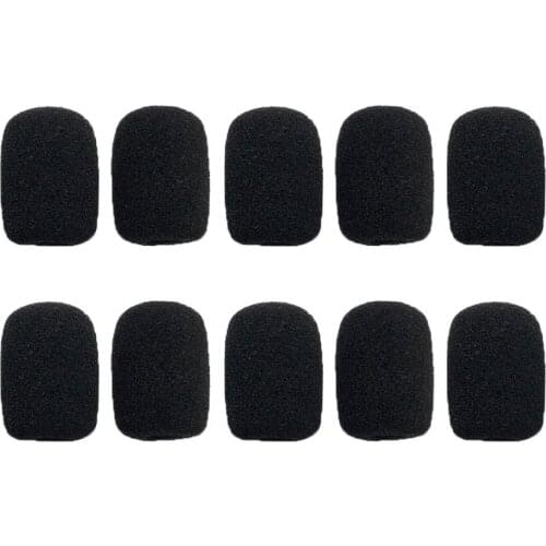 10pcs Foam Sponge Windscreen Mic Covers 30mm Soft Elastic Sponge Microphone Head Cover for Headset Sleeve Mic