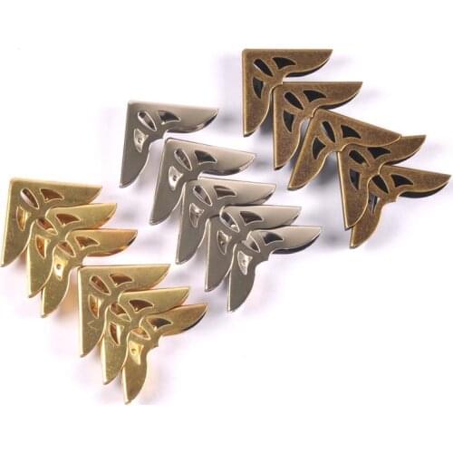 10PCS Scrapbook Metal Album Corner For Antique Brass Jewelry Book Corners Protector Box Decorative Cover 30x30mm