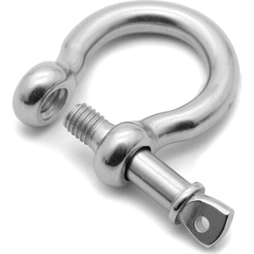 2pcs M10 D-Ring Screw Pin Anchor Bow Shackle Rigging European Style for Chains Wirerope Bow Shackles Recovery Rigging Tow