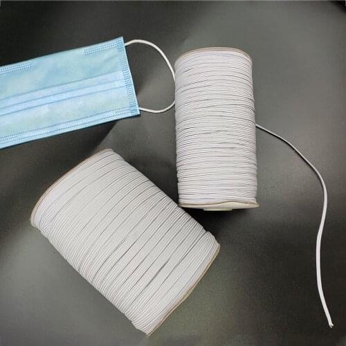 200yard 3/6MM Elastic Band elastique couture Masks White Black rubber rope DIY Mask Sewing Accessories elastic band