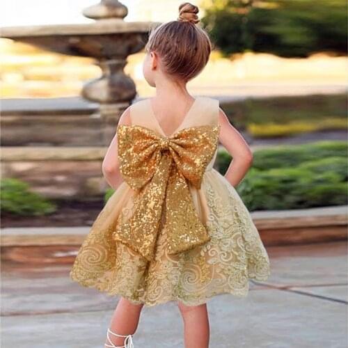 2021 Embroidery 3 2 1 Year Birthday Dress For Baby Girl Clothes Golden Bow Princess Dresses Baptism Dress Infant Vestidos Flower