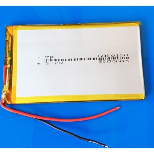 3.7V 5000mAh Polymer Lithium Li-Po Rechargeable Battery Li cells For GPS PSP DVD PAD E-book tablet pc laptop power bank 6060100