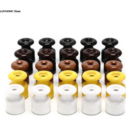 5pcs Electric Porcelain Ceramic Insulator Ceramic Insulators Porcelain Insulator for Wall Wiring High Frequency