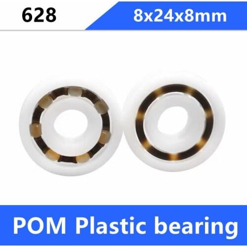 50/100pcs POM bearing 628 8x24x8mm Plastic deep groove ball bearings with Glass balls Nylon Cage 8*24*8mm