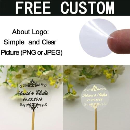500Pcs/lot Free custom Logo transparent stickers Scrapbook packaging stickers Plain seal label Office stationery stickers