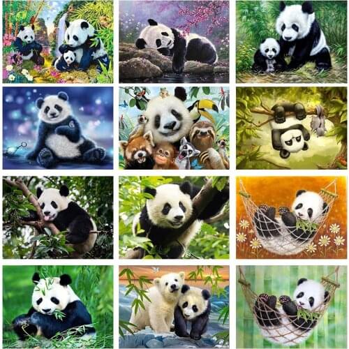 5D Diamond Painting Jungle Panda DIY Diamond Embroidery Full Drill Mosaic Cross Stitch Picture Animal Art Home Decoration