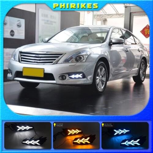 Car White Led Drl For Nissan Altima Teana J32 2011 2012 Daytime Running Lights Front Bumper Turn Signal Lamp