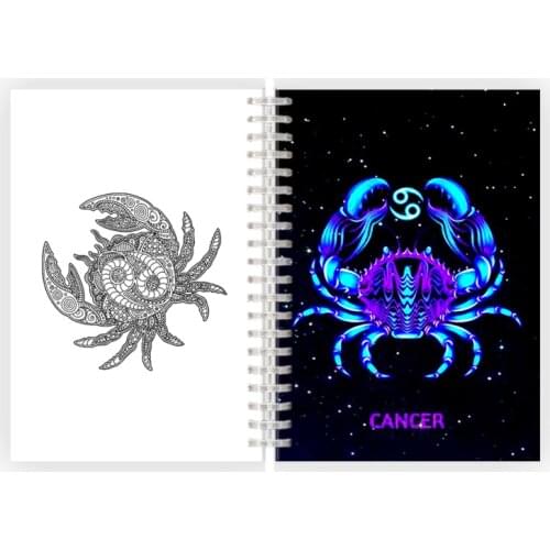 12 Zodiac Sign A5 Spiral Notebook Galaxy Constellation Horoscope Astrology Leo Aries Note Book Diary Filler Girl Birthday Gift