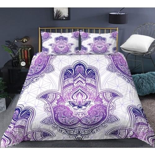 Buddhist Palm Bedding Set Duvet Cover Sets Bedclothes Single Queen King Size for Kids Bedding