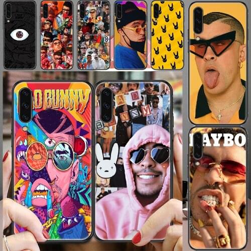 Bad Bunny Rapper Phone case For Samsung Galaxy A 3 5 7 8 10 20 21 30 40 50 51 70 71 E S 2016 2018 4G black silicone hoesjes art