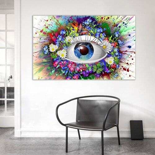 Flower Eyes Wall Art Canvas Painting Modern Fashion Cuadros Picture Home Decor Poster and Print for Living Room