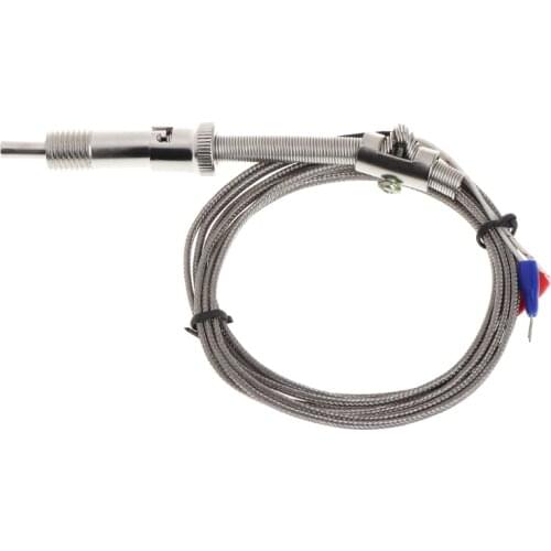 Stainless Steel Temperature Sensor K Type Thermocouple Bayonet Compression Spring with 2m Cable Wire for Temperature Controller