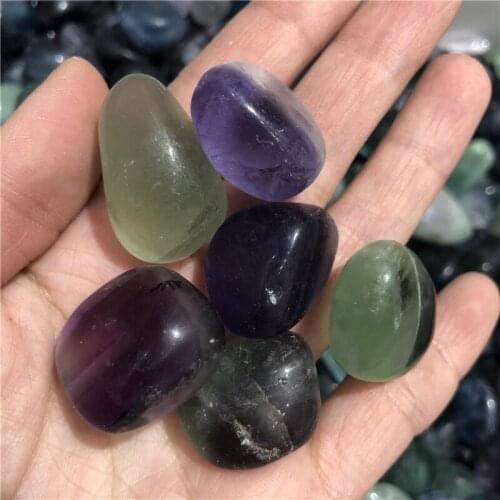 DHX SW 2-3 cm natural color fluorite polished crystal stones tumbled meditation healing chakra spiritual cleanser