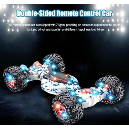 Double-Sided Remote Control Car Watch Gesture Sensing Stunt Car One-Button Twisting Kids Toy Car 2.4GHZ