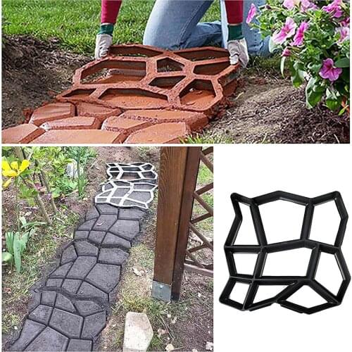 DIY Path Maker Paver Molds Stone Brick Concrete Mold Concrete Cement Walk Garden Path Paving Paver Reusable Patio Molds Paviment
