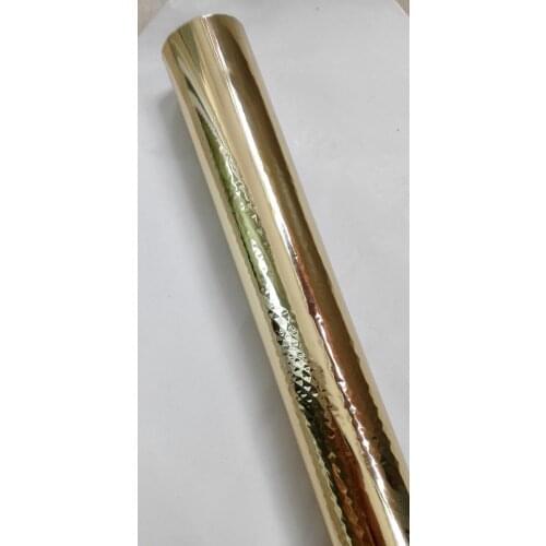 Hot stamping foil light gold color 107-1 hot press on paper or plastic 64cm x120m heat stamping film