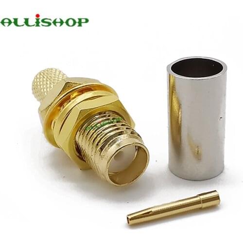 SMA Female Jack RF Coax Adapter convertor SMA Female Straight Goldplated Gold-plated For RG58 ,RG142,LMR195 Cable