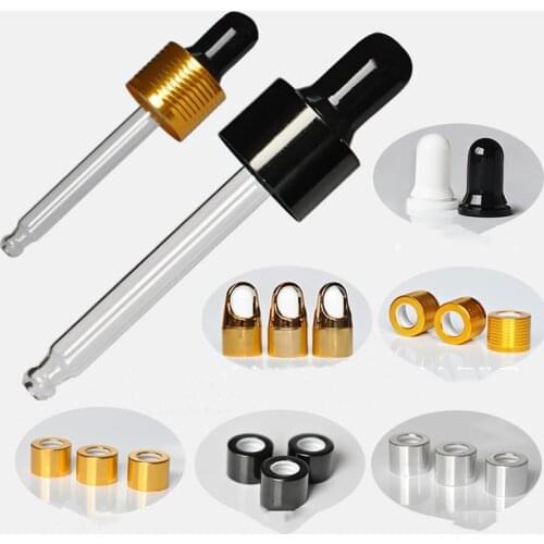 50pcs Dropper Cap with Glass Pipettes for 18mm Essential Oil Bottle, Glass Pipette, Essential Oil Supply for 18mm Neck Size