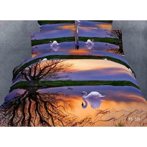 Blue dolphine Cotton 3D Animal Bedding set Cool 100% Cotton oil printing Duvet Cover Set Bed Sheet PillowCase Queen King 4pcs
