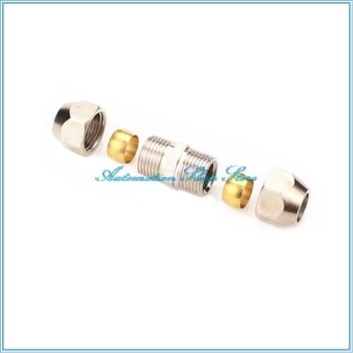 Compression Ferrule Tube Fitting Brass Pipe Double Fast Twist Card Set Copper Joints Tubing Nut Lock Double Straight 5 Same