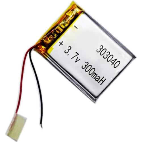 303040 lithium polymer battery Rechargeable Li-ion Battery 3.7V 300 mAh for bluetooth mp3 reader 303040 lipo rc battery
