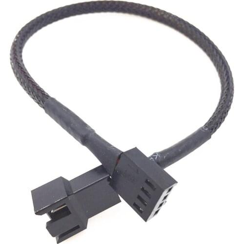 Motherboard 4Pin PWM Fan Connector Computer Case Extension Power Cable for CPU Computer Case Fan Power Extension Cable Black NEW