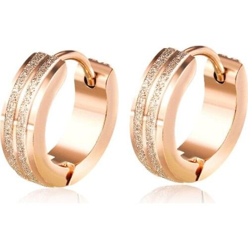 Fashion Wedding Rose Gold Stud Earrings For Women Cute Girls Round Shaped Earring Female Earrings Jewelry Accessory