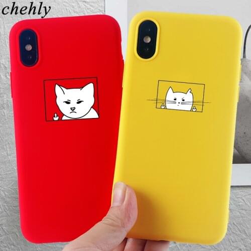 Fashion Phone Case for IPhone 6s 7 8 11 Plus Pro X XS MAX XR Funny Cat Cases Soft Silicone Fitted TPU Back Accessories Covers