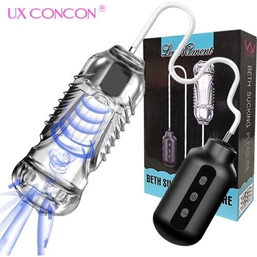 Male Masturbator Vibrator Vagina Automatic Masturbation Suction Sucking Cup Simulator Oral Pussy Blowjob Sex Toys for Men Adults