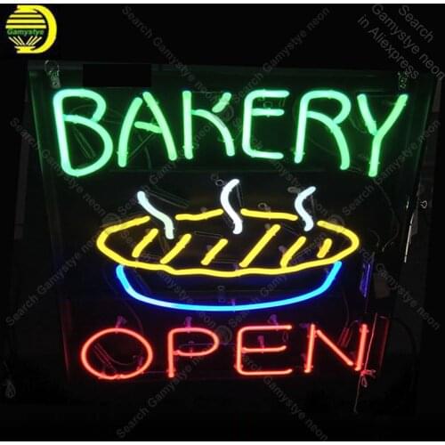 Bakery Open with Pie Neon Sign Neon Bulbs sign Iconic Beer Bar Pub Club light Lamps Sign display advertise enseigne lumine