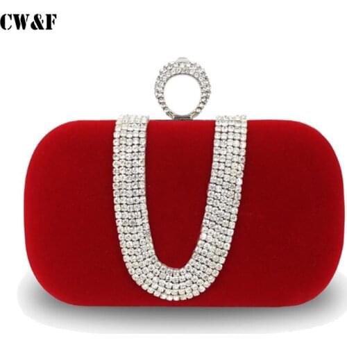 New evening bag hand evening dress banquet bag fashion hand ring diamond handbags