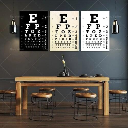 Eye chart print ophthalmology wall art ophthalmology clinic optometry poster optometrist print optics shop decoration eye chart