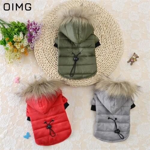 OIMG Chihuahua Schnauzer Dog Clothes Waterproof Pet Cat Coat Jackets Winter Warm Pet Dog Down Jacket Puppy Coat Hoodies Clothing