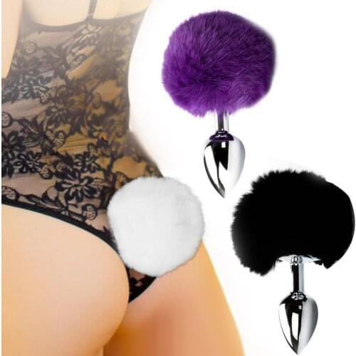 OLO Women Masturbator Sex play SM Faux Fox Tail Metal Anal Plug Butt Couple Flirting Alternative Sex Toys