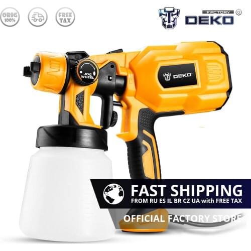 DEKO DKSG55K1 220V High Power Home Electric Spray Gun 3 Nozzle Easy Spraying and Clean Perfect Electric High Pressure Air Brush