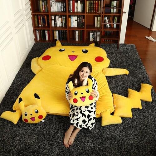 Gift for child Cartoon Pikachu mattress lazy sofa bed Leisure comfort tatami mattresses Lovely yellow bedroom Floor mats