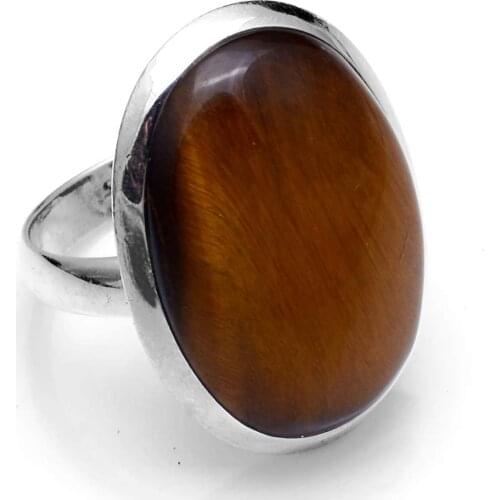 Genuine Tiger Eye Ring 925 Sterling Silver, USA Size : 9, AR4170