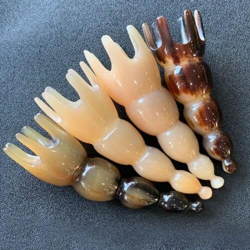 Natural Horn Octopus Comb Scalp Meridian Scraping Shiatsu Massager Blood Circulation Relieve Stress Guasha Therapy Massage Tool