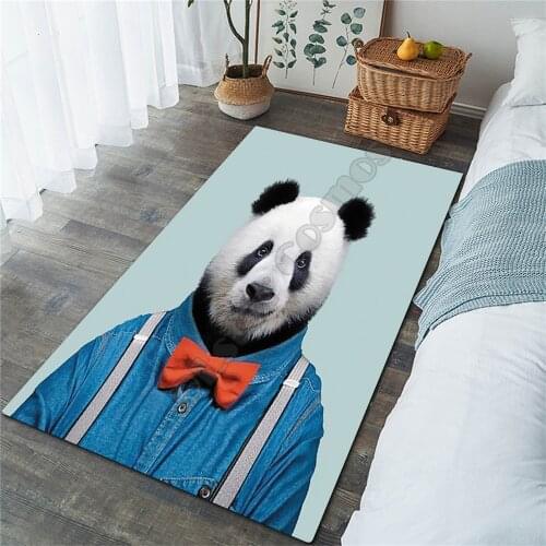 Funny Mr.Panda Area Rug 3D All Over Printed Non-slip Mat Dining Room Living Room Soft Bedroom Carpet